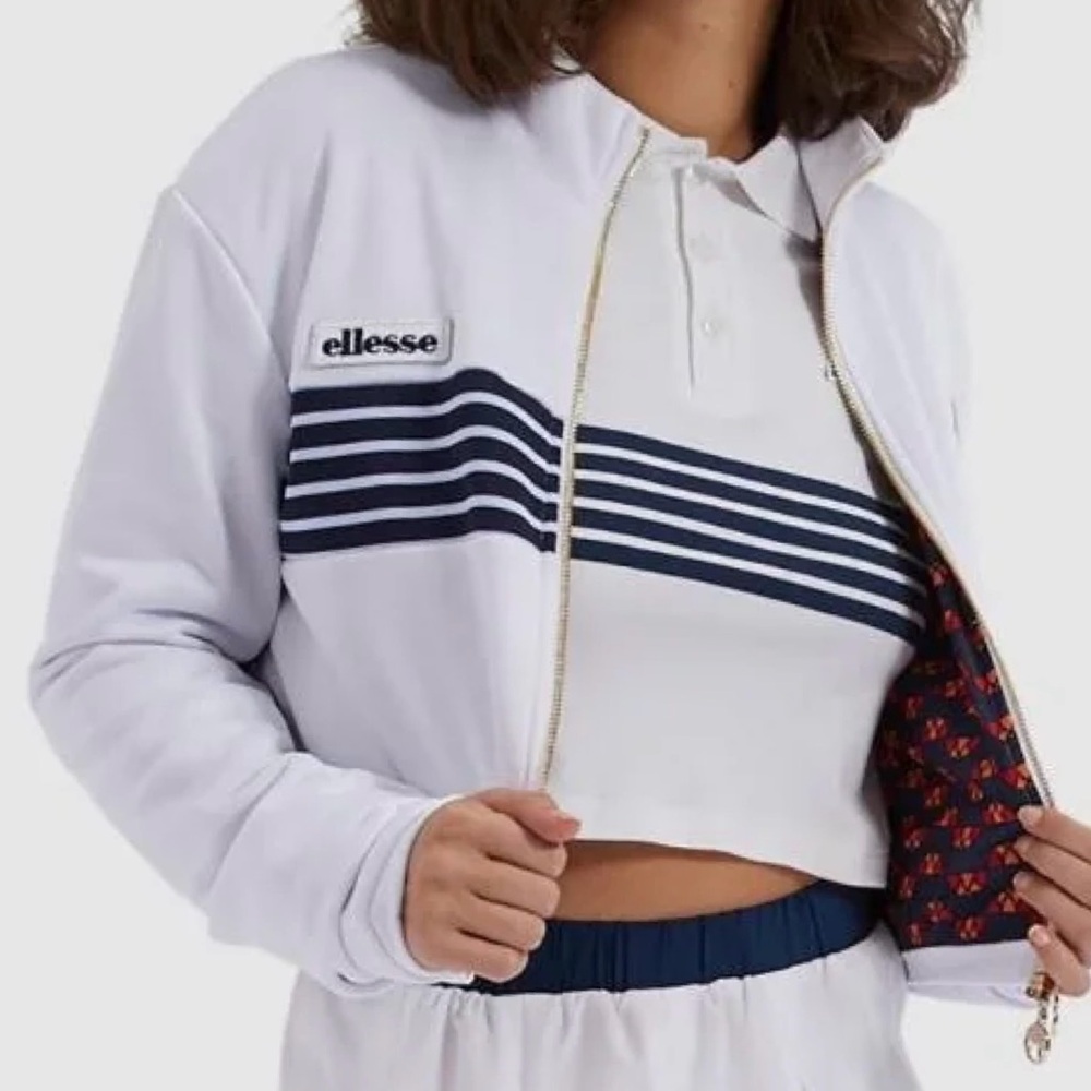 Ellesse Cecillo Retro Crop Track Jacket NWT - Picture 2 of 12